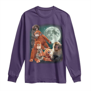 Baby Monkey Punch Long Sleeve Shirt Three Punch Moon Orange Toy TS11 Purple Print Your Wear