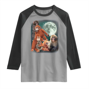 Baby Monkey Punch Raglan Shirt Three Punch Moon Orange Toy TS11 Sport Gray Black Print Your Wear