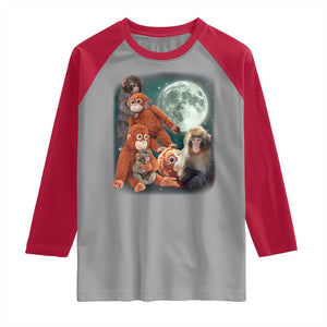 Baby Monkey Punch Raglan Shirt Three Punch Moon Orange Toy TS11 Sport Gray Red Print Your Wear