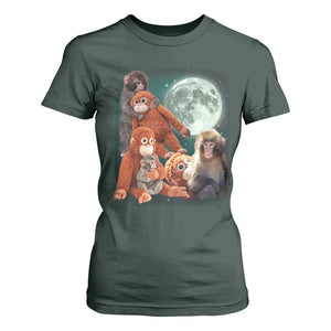 Baby Monkey Punch T Shirt For Women Three Punch Moon Orange Toy TS11 Dark Forest Green Print Your Wear