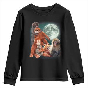 Baby Monkey Punch Youth Sweatshirt Three Punch Moon Orange Toy TS11 Black Print Your Wear