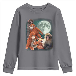 Baby Monkey Punch Youth Sweatshirt Three Punch Moon Orange Toy TS11 Charcoal Print Your Wear