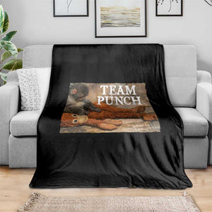 Team Punch Baby Monkey Plush Hugging Meme Throw Blanket TS11 Print Your Wear