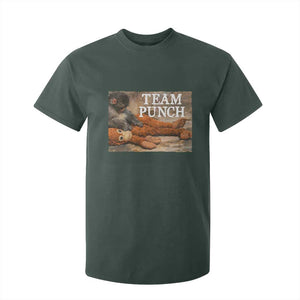 Team Punch Baby Monkey Plush Hugging Meme T Shirt For Kid TS11 Dark Forest Green Print Your Wear