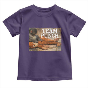 Team Punch Baby Monkey Plush Hugging Meme Toddler T Shirt TS11 Purple Print Your Wear