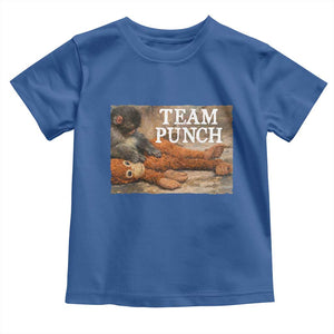 Team Punch Baby Monkey Plush Hugging Meme Toddler T Shirt TS11 Royal Blue Print Your Wear