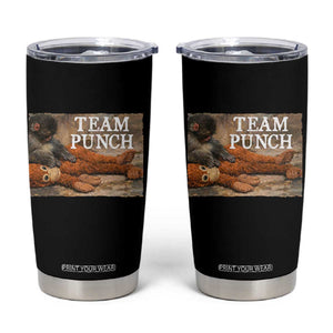 Team Punch Baby Monkey Plush Hugging Meme Tumbler Cup TS11 Black Print Your Wear