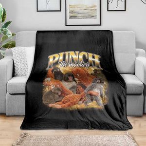 Punch The Monkey Throw Blanket Baby Monkey Punch Plush Hugging 90s Bootleg TS11 Print Your Wear