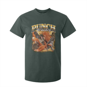Punch The Monkey T Shirt For Kid Baby Monkey Punch Plush Hugging 90s Bootleg TS11 Dark Forest Green Print Your Wear