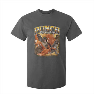 Punch The Monkey T Shirt For Kid Baby Monkey Punch Plush Hugging 90s Bootleg TS11 Dark Heather Print Your Wear