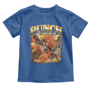 Punch The Monkey Toddler T Shirt Baby Monkey Punch Plush Hugging 90s Bootleg TS11 Royal Blue Print Your Wear
