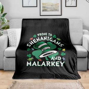 Funny Prone To Shenanigans And Malarkey Throw Blanket St Patricks Day Reading Hat TS11 Print Your Wear