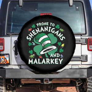 Funny Prone To Shenanigans And Malarkey Spare Tire Cover St Patricks Day Reading Hat TS11 No hole Black Print Your Wear