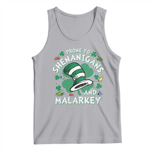 Funny Prone To Shenanigans And Malarkey Tank Top St Patricks Day Reading Hat TS11 Athletic Heather Print Your Wear