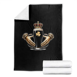 Irish Stout Claddagh Ring Beer Galway Ireland Souvenir Throw Blanket TS11 Black Print Your Wear