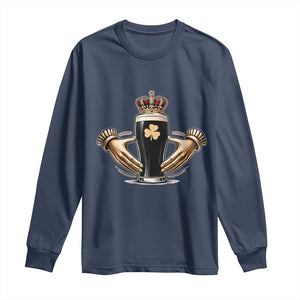 Irish Stout Claddagh Ring Beer Galway Ireland Souvenir Long Sleeve Shirt TS11 Navy Print Your Wear