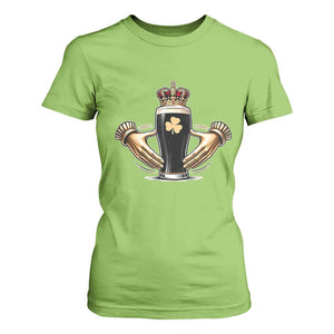 Irish Stout Claddagh Ring Beer Galway Ireland Souvenir T Shirt For Women TS11 Lime Print Your Wear