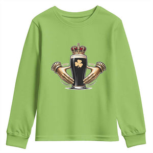Irish Stout Claddagh Ring Beer Galway Ireland Souvenir Youth Sweatshirt TS11 Lime Print Your Wear