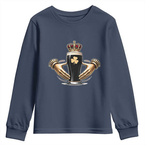 Irish Stout Claddagh Ring Beer Galway Ireland Souvenir Youth Sweatshirt TS11 Navy Print Your Wear