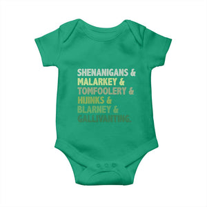 Funny St Patricks Day Shenanigans Malarkey Tomfoolery Hijinks Blarney Gallivanting Baby Onesie TS11 Irish Green Print Your Wear
