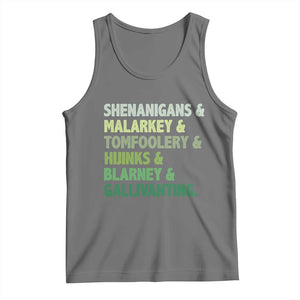 Funny St Patricks Day Shenanigans Malarkey Tomfoolery Hijinks Blarney Gallivanting Tank Top TS11 Black Heather Print Your Wear