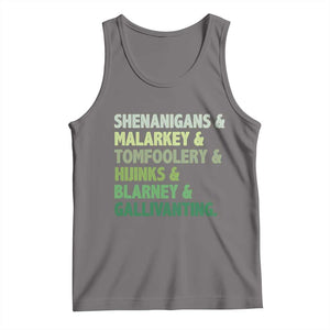 Funny St Patricks Day Shenanigans Malarkey Tomfoolery Hijinks Blarney Gallivanting Tank Top TS11 Deep Heather Print Your Wear