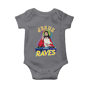 Funny Jesus DJ Raves Techno EDM Party Baby Onesie TS11 Charcoal Print Your Wear