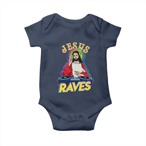 Funny Jesus DJ Raves Techno EDM Party Baby Onesie TS11 Navy Print Your Wear