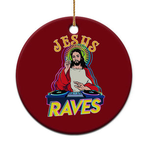 Funny Jesus DJ Raves Techno EDM Party Ceramic Ornament TS11 1pc Red Print Your Wear