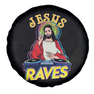 Funny Jesus DJ Raves Techno EDM Party Spare Tire Cover TS11 Print Your Wear