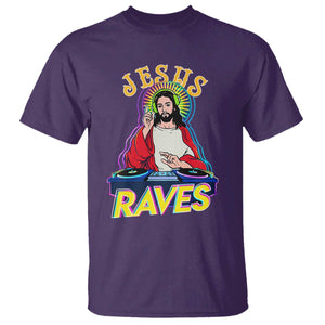 Funny Jesus DJ Raves Techno EDM Party T Shirt TS11 Purple Print Your Wear