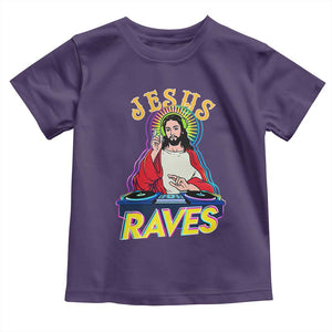 Funny Jesus DJ Raves Techno EDM Party Toddler T Shirt TS11 Purple Print Your Wear
