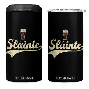 Funny Slainte Cheers Stout Beer Irish Shamrock St Patrick's Day 4 in 1 Can Cooler Tumbler TS11 One Size: 16 oz Black Print Your Wear