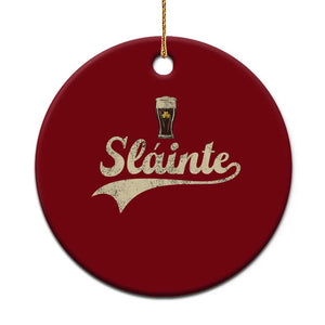 Funny Slainte Cheers Stout Beer Irish Shamrock St Patrick's Day Ceramic Ornament TS11 1pc Red Print Your Wear