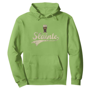 Funny Slainte Cheers Stout Beer Irish Shamrock St Patrick's Day Hoodie TS11 Lime Print Your Wear