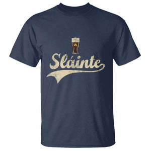 Funny Slainte Cheers Stout Beer Irish Shamrock St Patrick's Day T Shirt TS11 Navy Print Your Wear