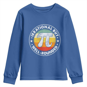 Funny Irrational But Well Rounded Pi Day Youth Sweatshirt TS11 Royal Blue Print Your Wear