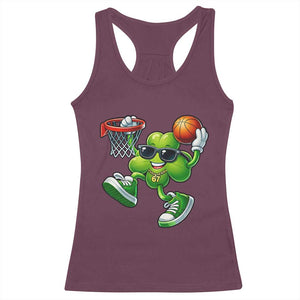 Funny 67 Meme Six Seven Basketball Shamrock St Patricks Day Racerback Tank Top TS11 Maroon Print Your Wear