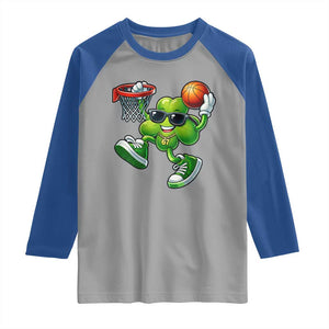 Funny 67 Meme Six Seven Basketball Shamrock St Patricks Day Raglan Shirt TS11 Sport Gray Royal Print Your Wear
