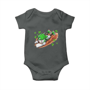 Funny Baseball St Patricks Day Home Plate Drip Baby Onesie TS11 Dark Heather Print Your Wear