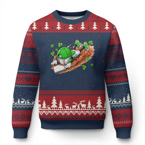 Funny Baseball St Patricks Day Home Plate Drip Ugly Christmas Sweater TS11 Navy Red Print Your Wear