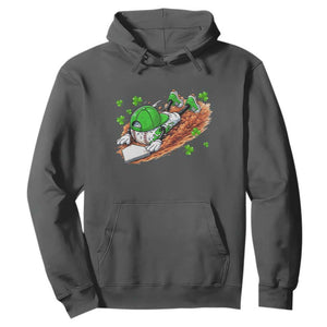 Funny Baseball St Patricks Day Home Plate Drip Hoodie TS11 Dark Heather Print Your Wear