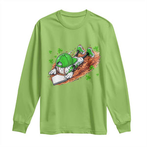 Funny Baseball St Patricks Day Home Plate Drip Long Sleeve Shirt TS11 Lime Print Your Wear
