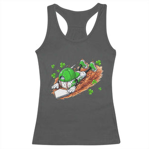 Funny Baseball St Patricks Day Home Plate Drip Racerback Tank Top TS11 Dark Heather Print Your Wear