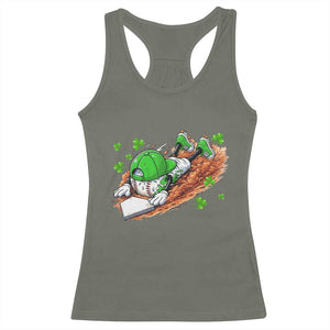 Funny Baseball St Patricks Day Home Plate Drip Racerback Tank Top TS11 Military Green Print Your Wear