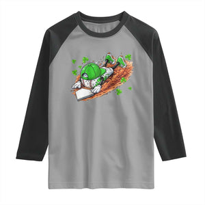 Funny Baseball St Patricks Day Home Plate Drip Raglan Shirt TS11 Sport Gray Black Print Your Wear