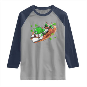 Funny Baseball St Patricks Day Home Plate Drip Raglan Shirt TS11 Sport Gray Navy Print Your Wear