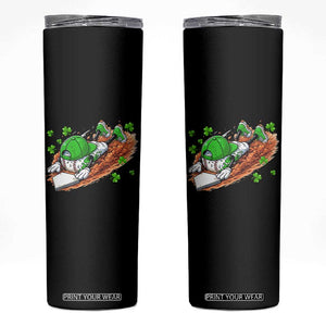 Funny Baseball St Patricks Day Home Plate Drip Skinny Tumbler TS11 Black Print Your Wear