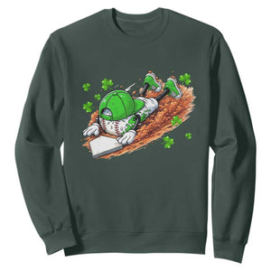 Funny Baseball St Patricks Day Home Plate Drip Sweatshirt TS11 Dark Forest Green Print Your Wear