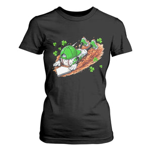 Funny Baseball St Patricks Day Home Plate Drip T Shirt For Women TS11 Black Print Your Wear